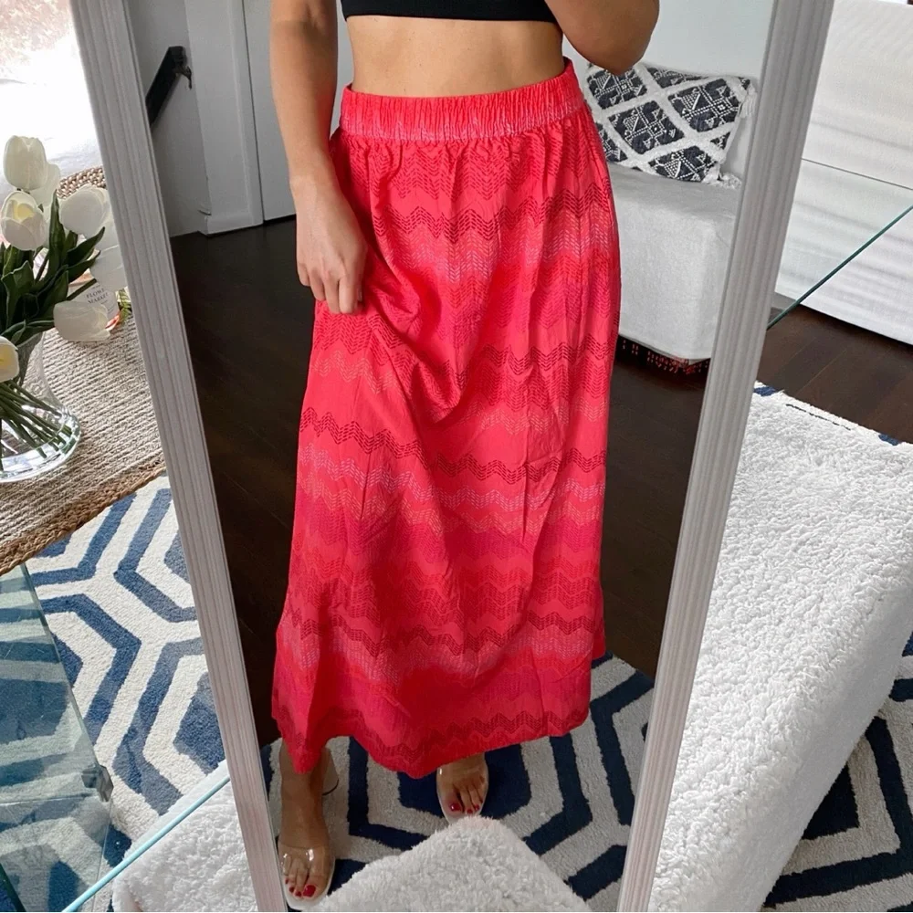 🪭 TCHIBO BOHO PINK CORAL HIGH WAIST MAXI SKIRT! - Picture 5 of 13